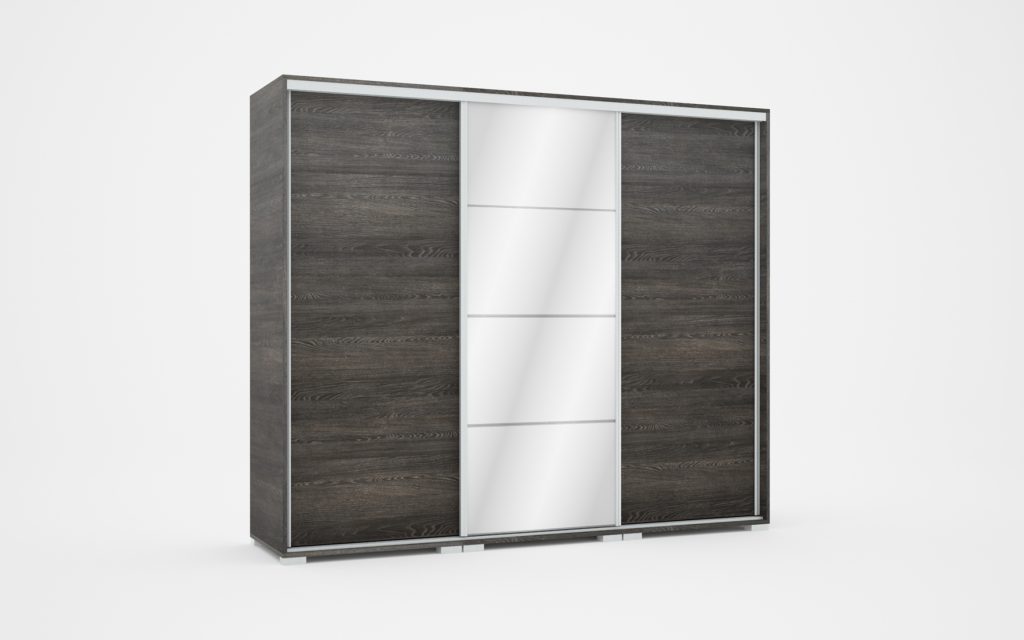 Bond 239 cm tolóajtós gardróbszekrény sima bútorlapos ajtóval - Image 3