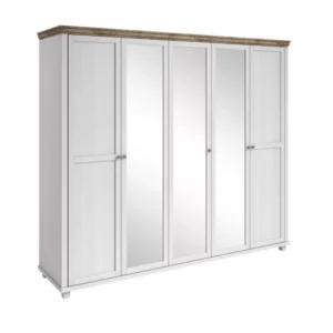 Evora 5 ajtós gardrób kőris fehér/lefkas tölgy színben